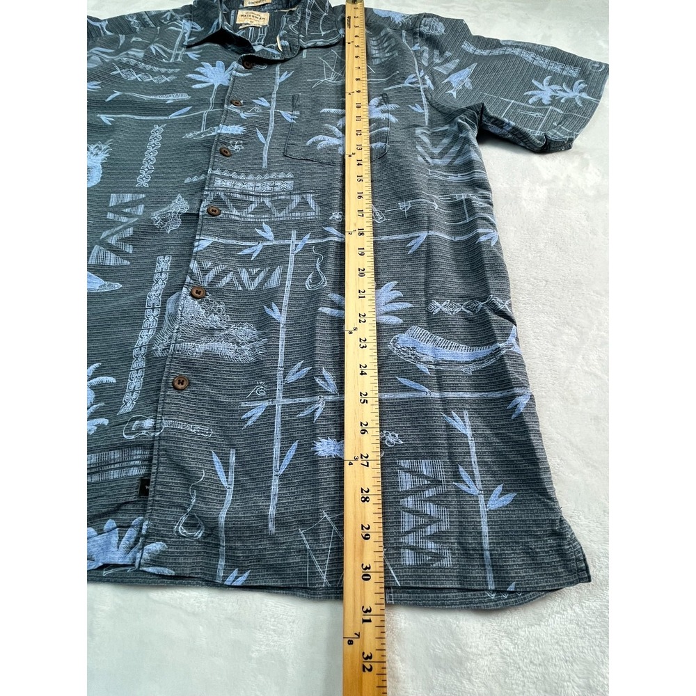 Quiksilver Waterman collection Mens XL Shirt Aloha Button Front Tropical Comfort - Picture 6 of 7